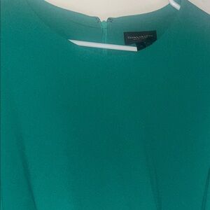 Donna Karan Long-Sleeve Teal Sheath Dress